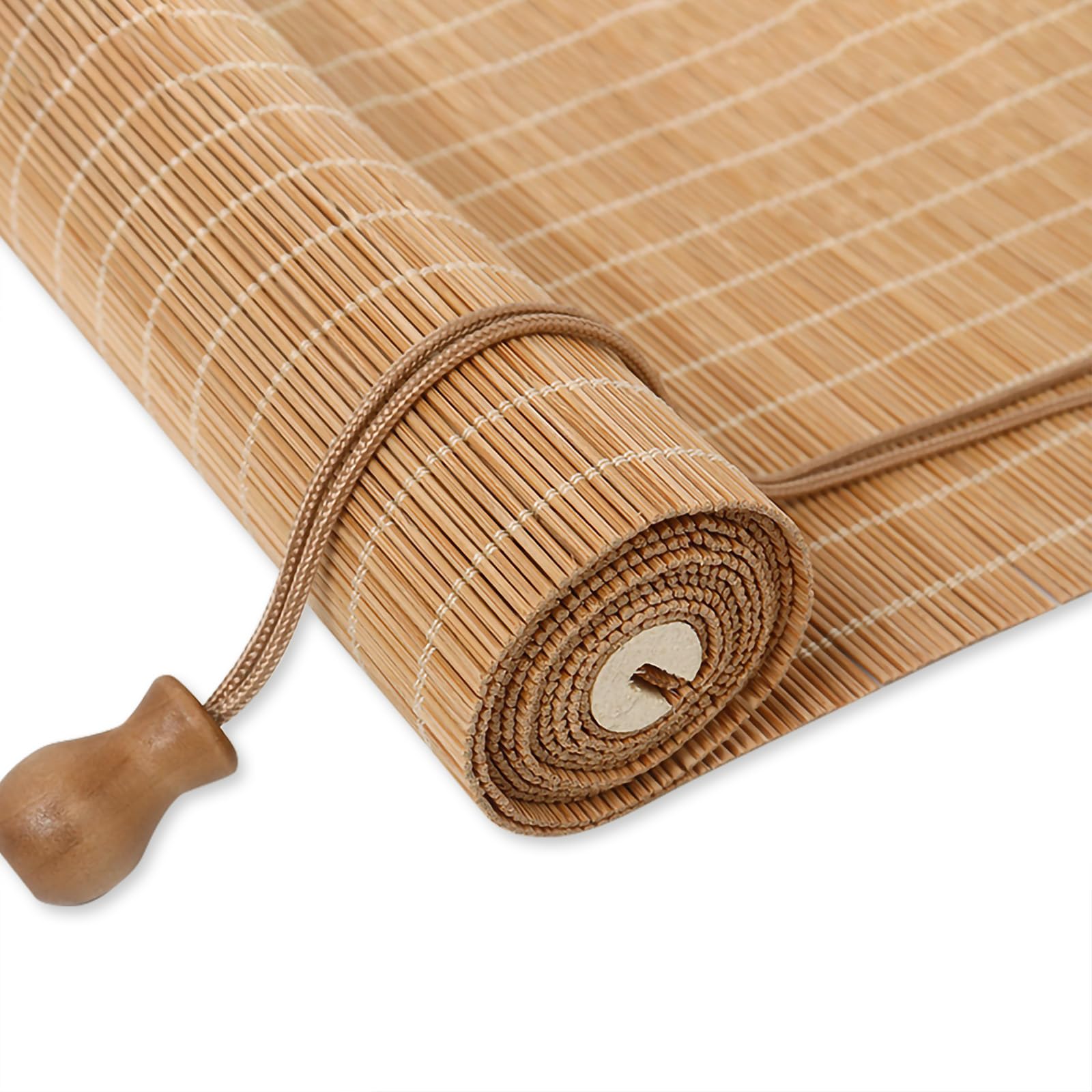 Cedario Natural Bamboo Blinds for Windows, Easy Install Bamboo Roller Blinds, Light Filtering Indoor Roller Blind for Living Room Bedroom Patio Garden Outdoor Places