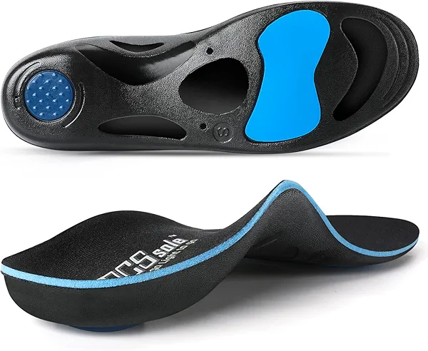 PCSsole Orthotic Insoles with High & Medium Arch Support - Comfort Gel Work Boot Insert for Flat Feet, Plantar Fasciitis, Running, Walking, Over Pronation for Men and Women