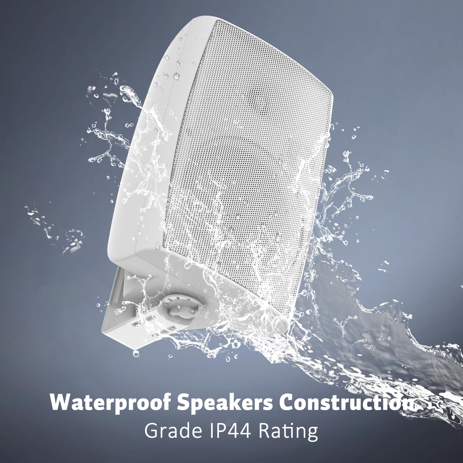STUDIOFINIX TWS Haut-parleurs Bluetooth d'extérieur de 20,3 cm, 600 W, jumelage stéréo TWS, système de haut-parleurs étanches à montage mural pour patio, maison, bord de piscine, terrasse