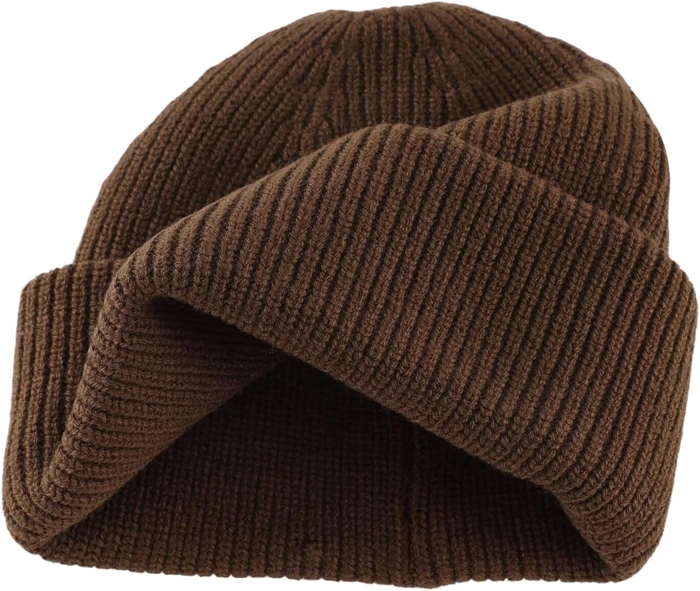 Connectyle Short Fisherman Beanie for Men Women Warm Winter Hats Knit Cuffed Beanies Skull Cap Acrylic Watch Hat - Image 3