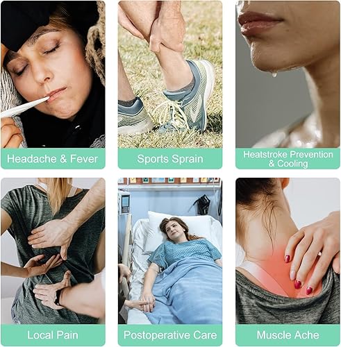Miniatura 6 de Bolsa de hielo reutilizable de 9 pulgadas, bolsa de hielo para terapia fría y caliente para aliviar el dolor, sin fugas, bolsas de hielo azules,