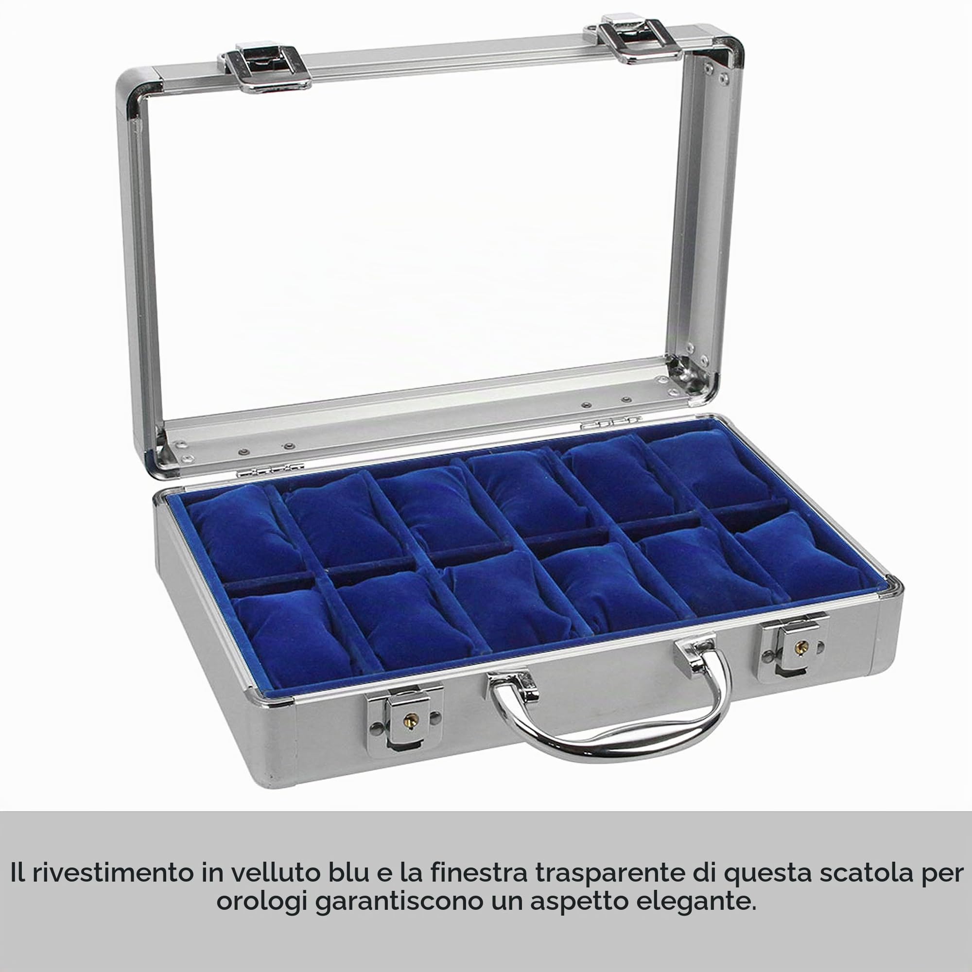 SAFE 265 portaorologi con velluto per 12 orologi | espositore orologi | scatole porta orologi | 280 x 200 x 80 mm