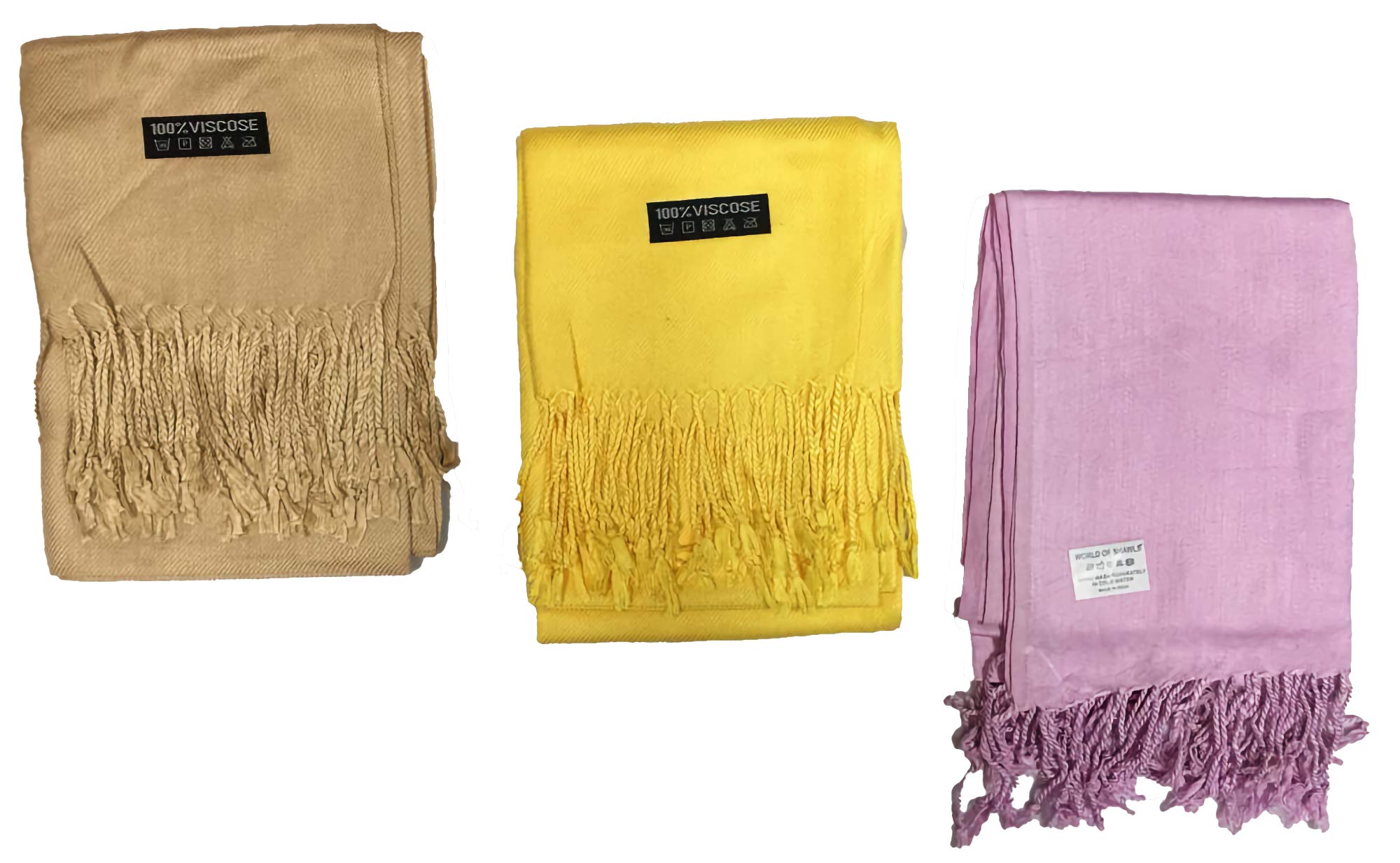 World Of Shawls Women's Pack Of 3 Number 4 Pack Of 3 Scarf Shawl For All Season Wrap Head Scarves (, 3)