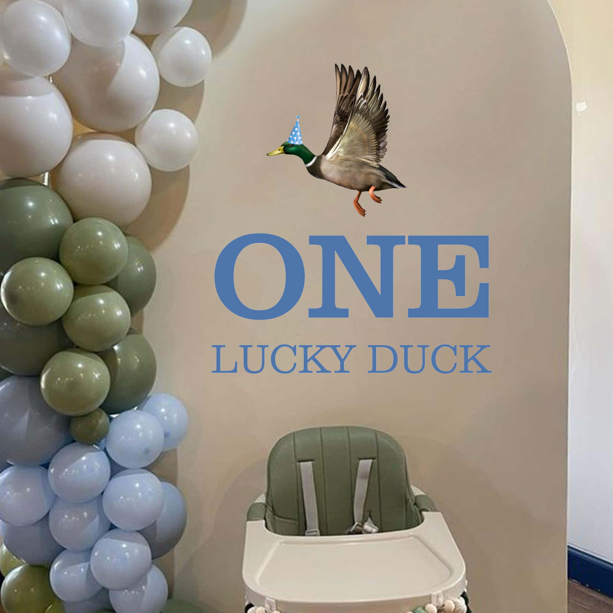 One Lucky Duck Wall Decal - First Birthday Party Decor, Duck Hunter Theme, Peel & Stick Sign - View #6