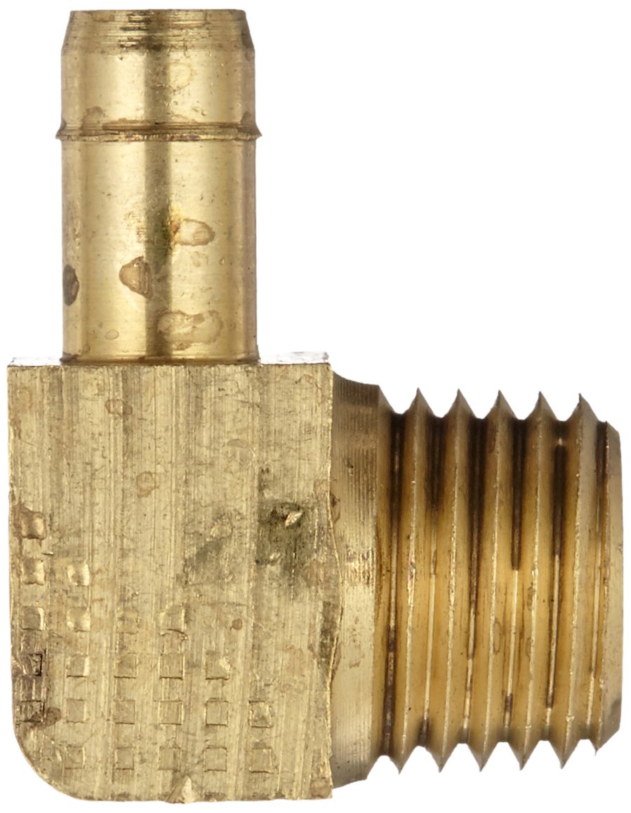 Eaton Weatherhead 1069X6 Brass CA360 Mini-Barb Brass Fitting, 90 Degree Elbow, 3/8