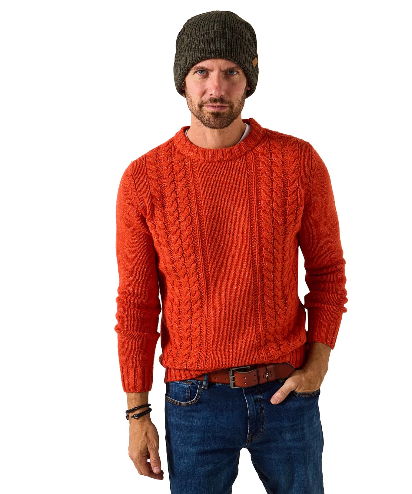 Joe Browns Mens Knitted Round Neck Jumper Regular Orange UK XXL