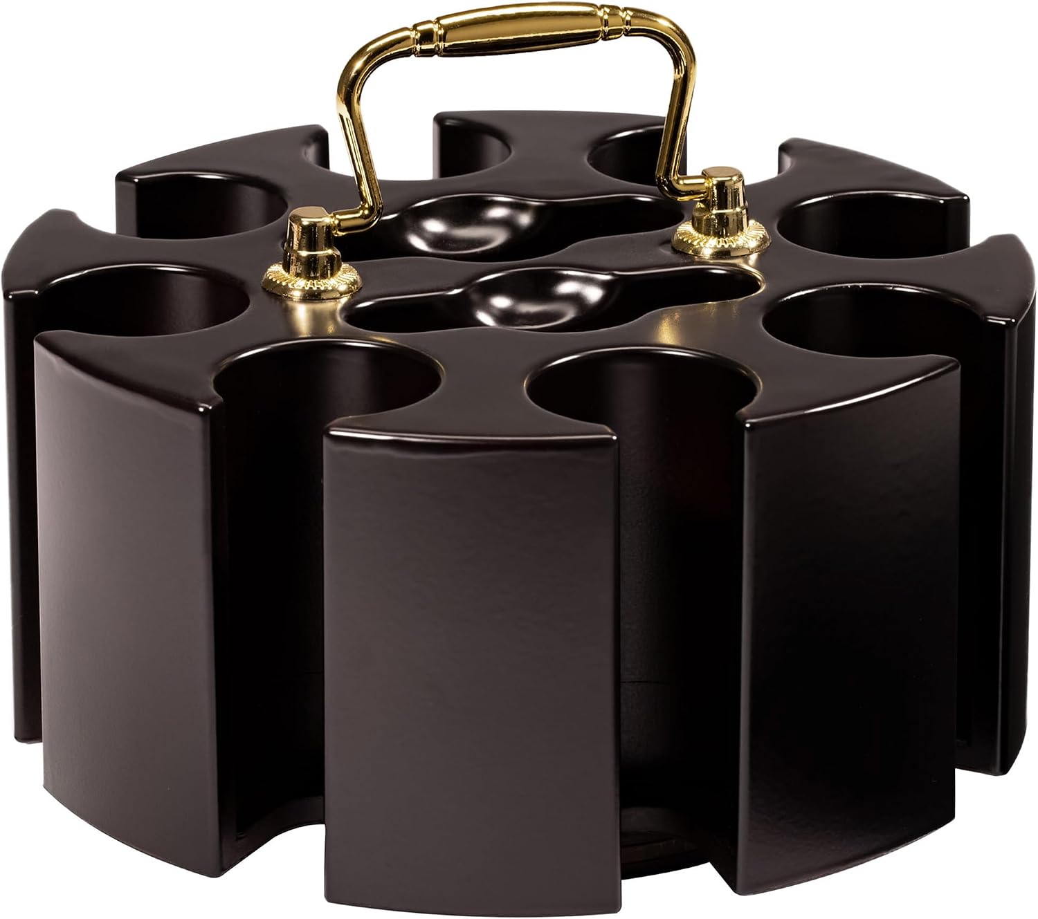 Suited Poker Chip Carousel Set - 200 11.5-Gram Clay Composite Chips with Wooden Spinning Case, 2 Decks of Cards - Non-Denominated Casino Chips for Poker, Blackjack, and Home Games