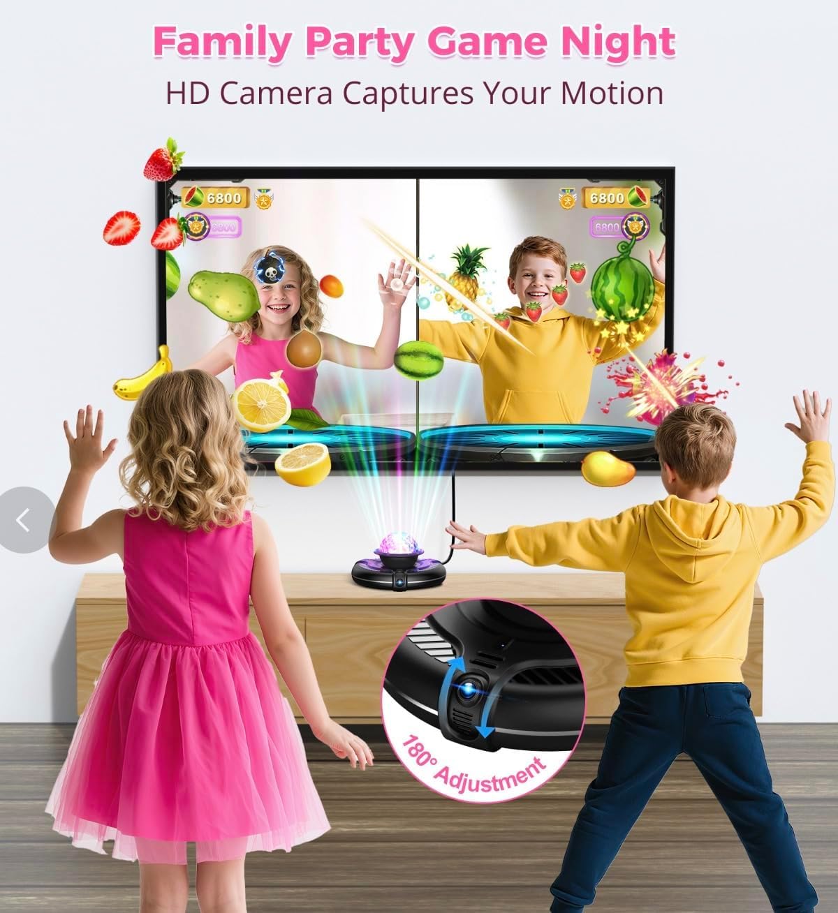 Tapis de Danse Électronique Double avec Caméra 3D et Manettes sans Fil 150+ Chansons 70+ Jeux de Rythme pour Enfants Adultes Fitness