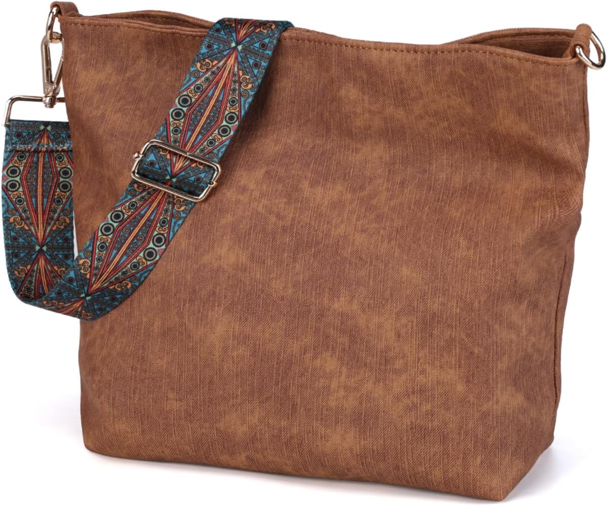 LAVTUG Hobo Bag for Women, Vegan Leather Shoulder Handbags Slouchy Bag with Zipper Everyday Tote Purse, Adjustable Strap | Slouchy, for Work, Travel, Weekender