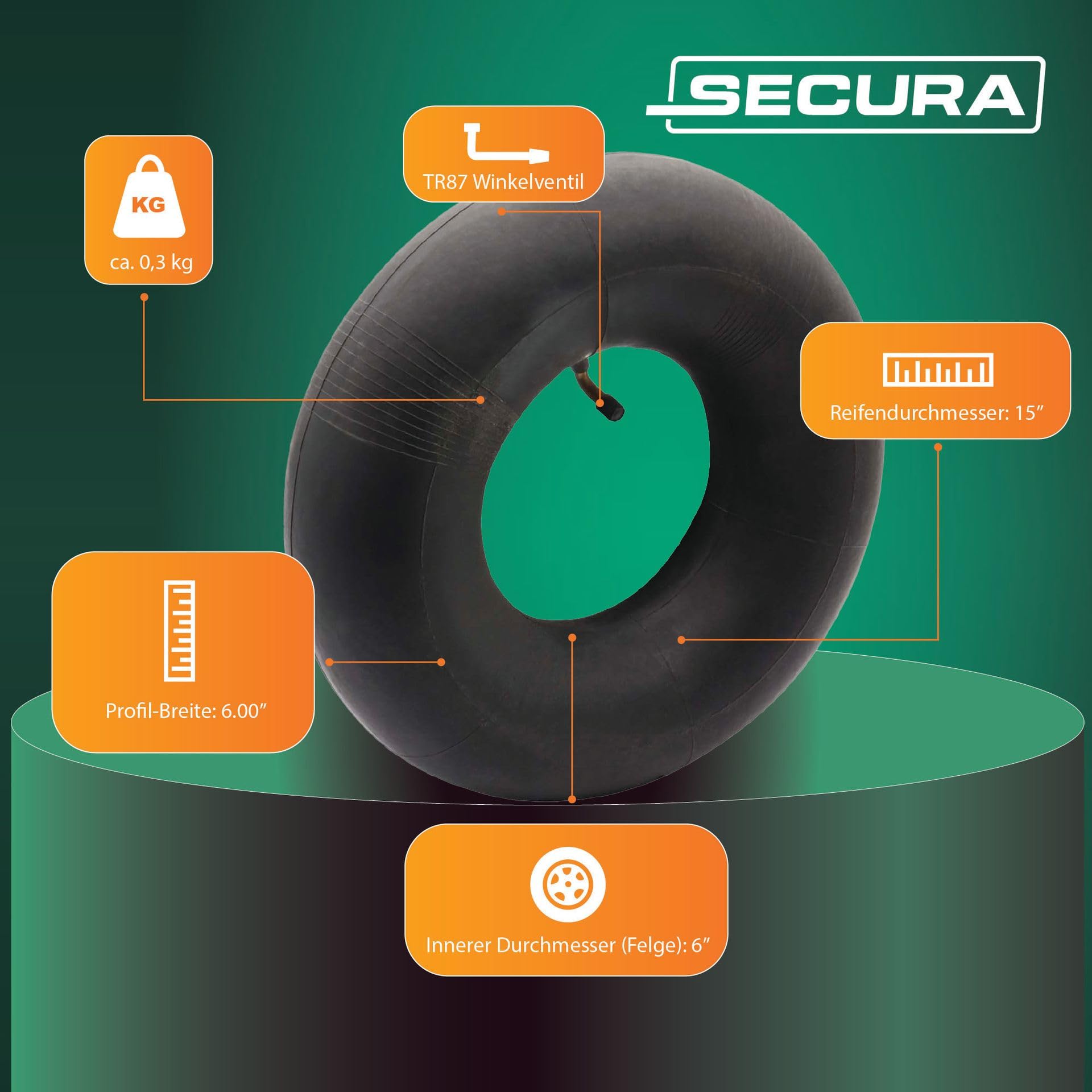 Pneuatici Senza Caera D’aria, 16x6,50-8, Gaa Di Carico B 4PR, 16x6