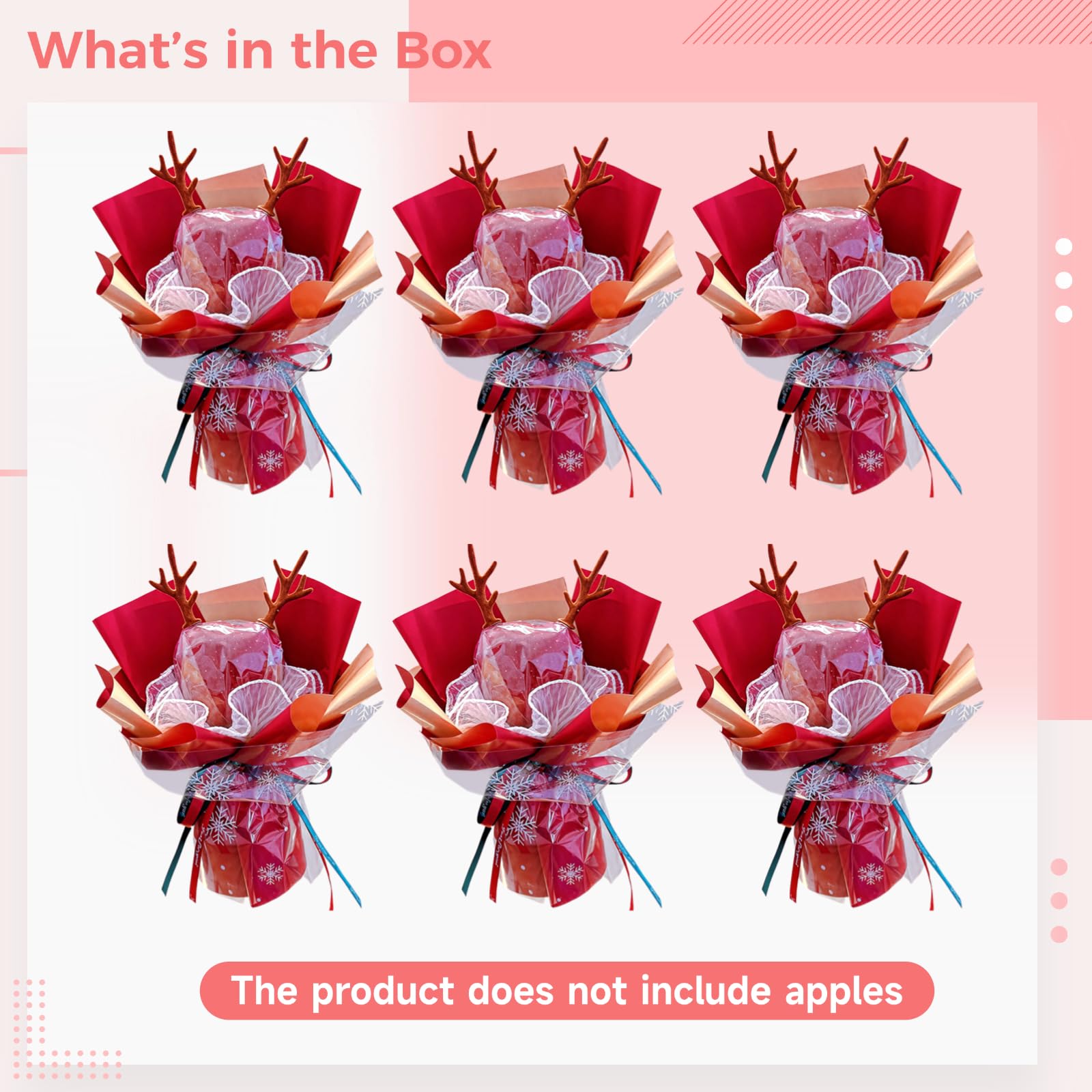Papier do pakowania jabłek na Boże Narodzenie, dekoracja bukietu owoców, zestaw do pakowania prezentów świątecznych, świąteczny materiał do ekspozycji Apple, akcesoria imprezowe