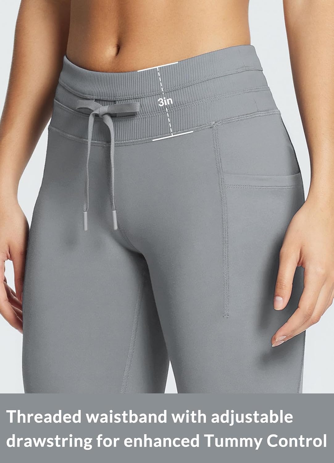 baleaf Women's Fleece Lined Leggings Water Resistant High Waisted Thermal Warm Winter Tights Ski Hiking Pants with Pockets - Image 4