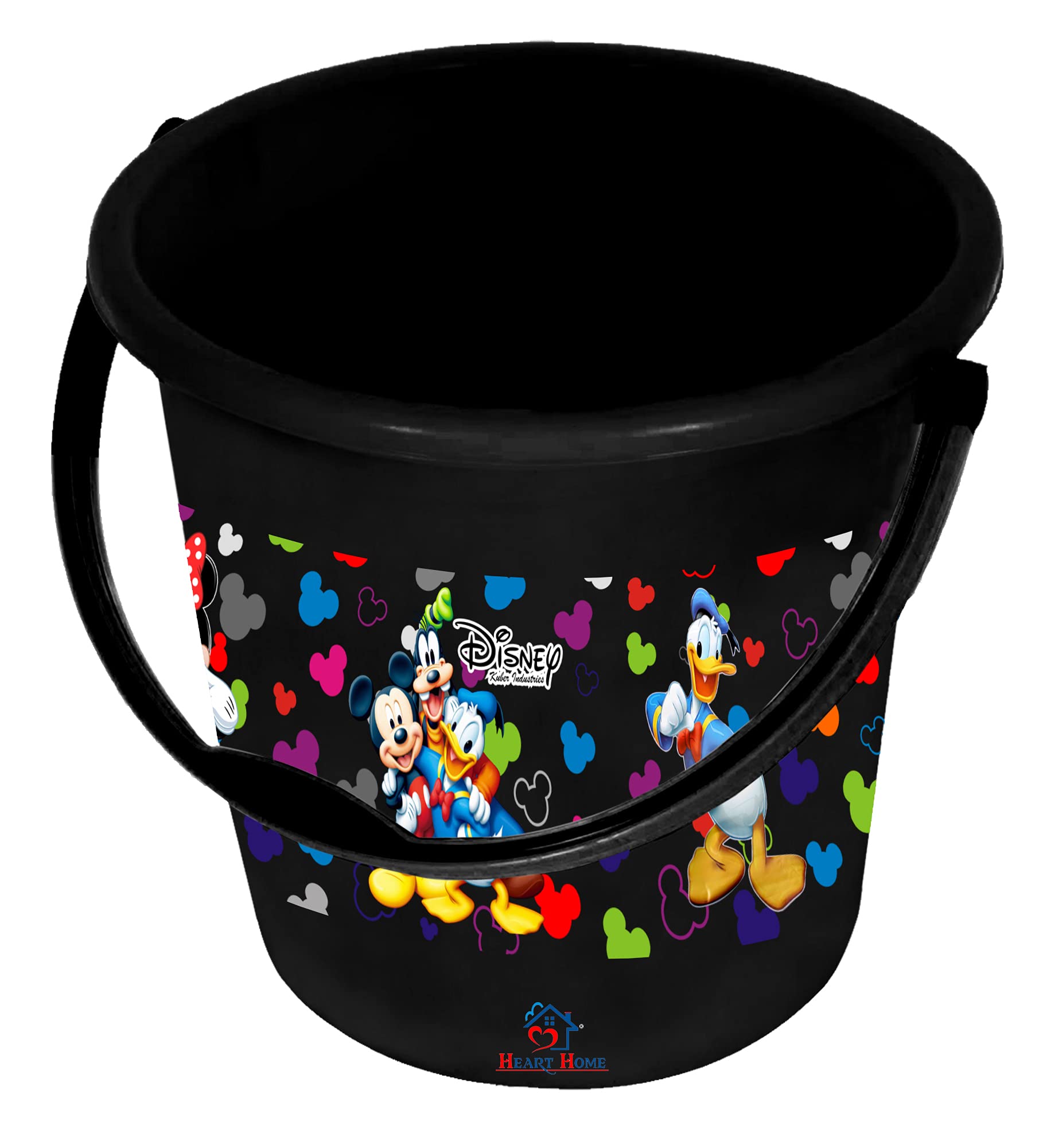 Heart Home Disney Team Mickey Print Virgin Plastic Bathroom Bucket|Strong Handle & Digital Print|Size 34 x 34 x 31 CM|Capicty 18 LTR (Black) (B092HZZKK7) Amazon Price History, Amazon Price Tracker