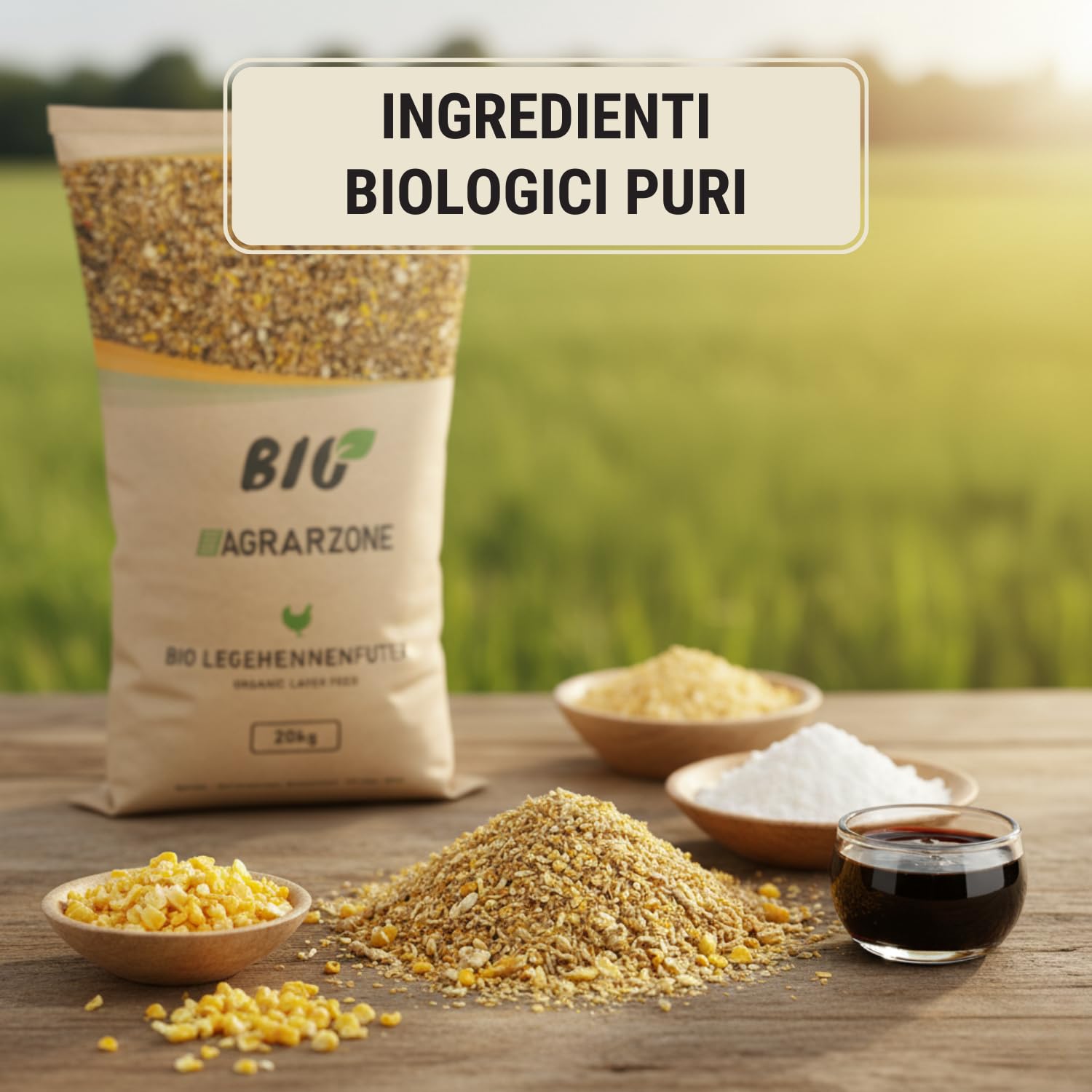 Agrarzone BIO Mangime Sfarinato per Galline Ovaiole 20 kg - Farina Biologica Premium - Alimento Naturale Senza OGM - Produzione Austria - Per Uova Sane & Gusci Forti