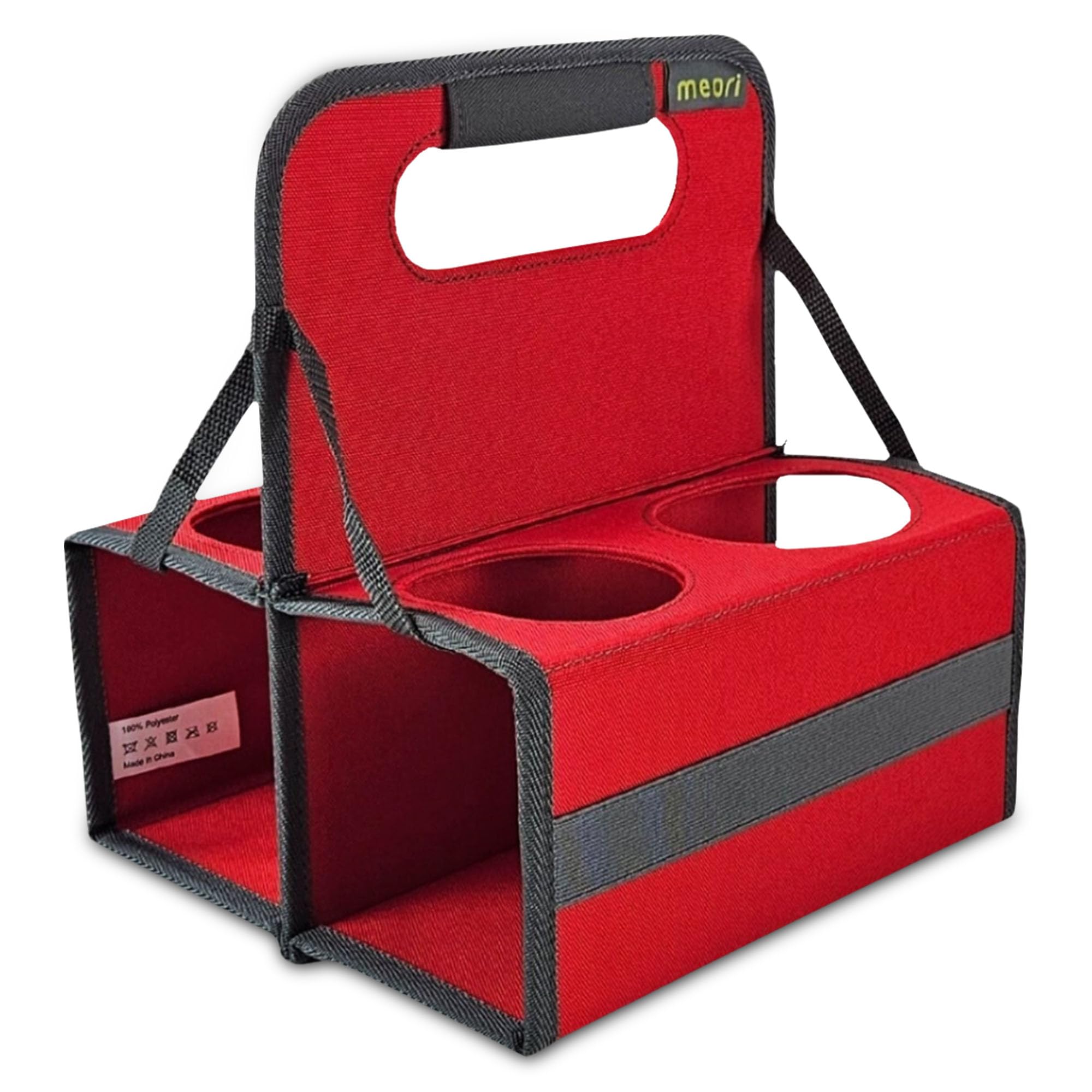 meori Reusable Drink Carrier 4 Cup, Take Out Cup Carrier, Collapsible, Coffee Carrier with Handle Wine, Cocktails, Portable Drink Caddy