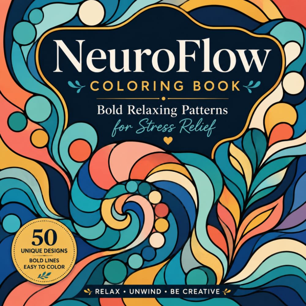 NeuroFlow Coloring Book: Bold Relaxing Patterns for Stress Relief, Mindfulness & Creative Flow (Mindful Lines Collection)