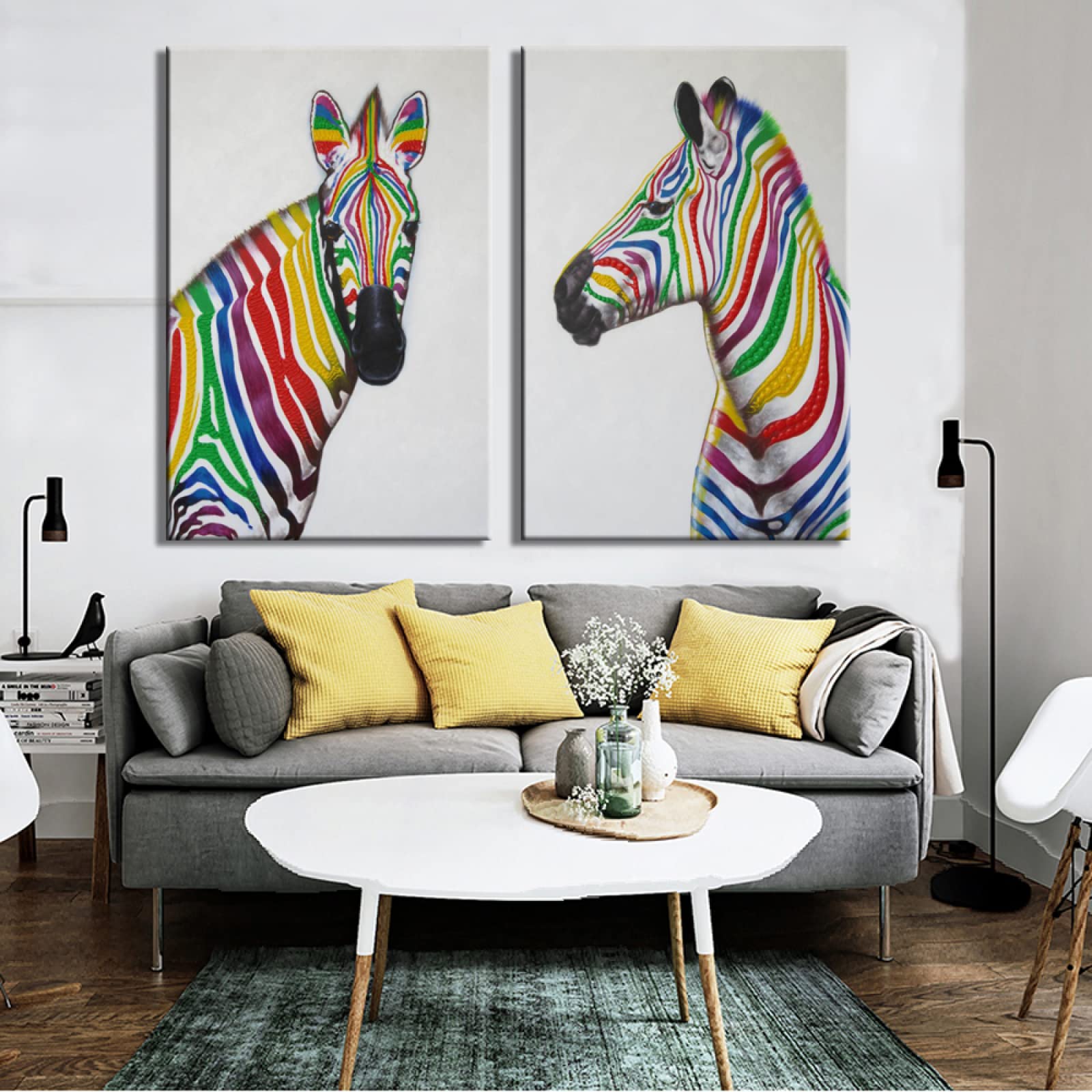 Kunstdruck Auf Leinwand „Zebra Hintern“ – 70x100 Cm, Bunt, Cartoon, Rahmenlos, Wanddeko
