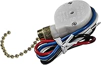 Vista 6 de HQRP 3-Speed 4-Wire Switch Compatible with Hunter, Hampton Bay, Harbor Breeze, Westinghouse Ceiling Fan Pull Chain Light Switch With 4 Pre-Installed