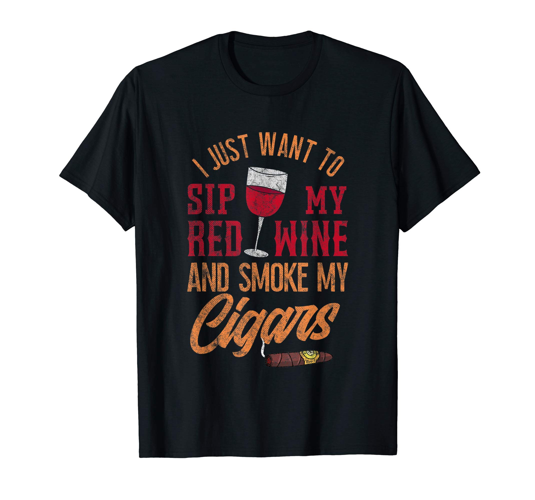 Cuban Cigar Wine Fan Gift I Red Wine Vino Smoking Cigars T-Shirt