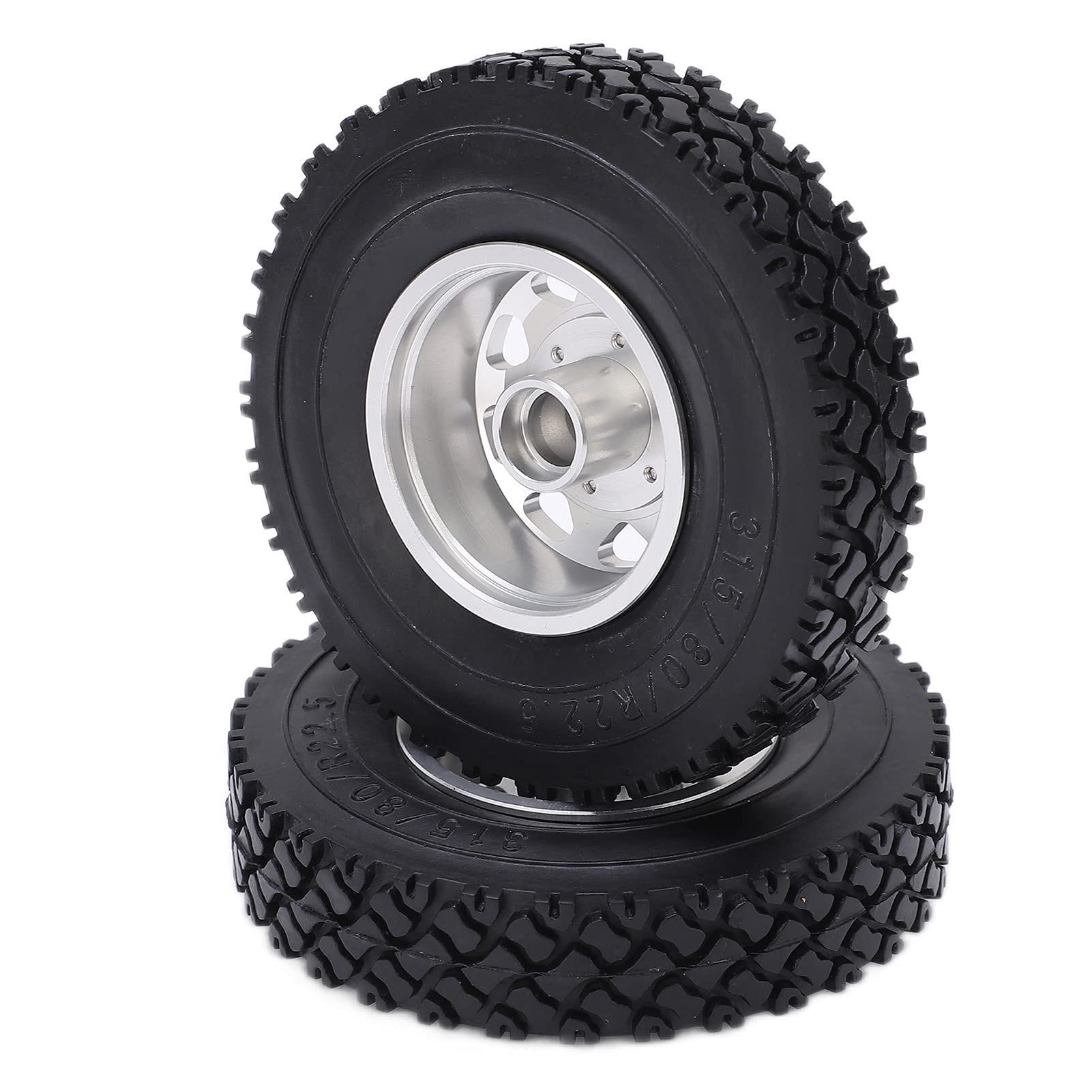 Metalllegierung Vorderradnabe Gummireifen RC Anhänger Traktor LKW Autozubehör (Silver)