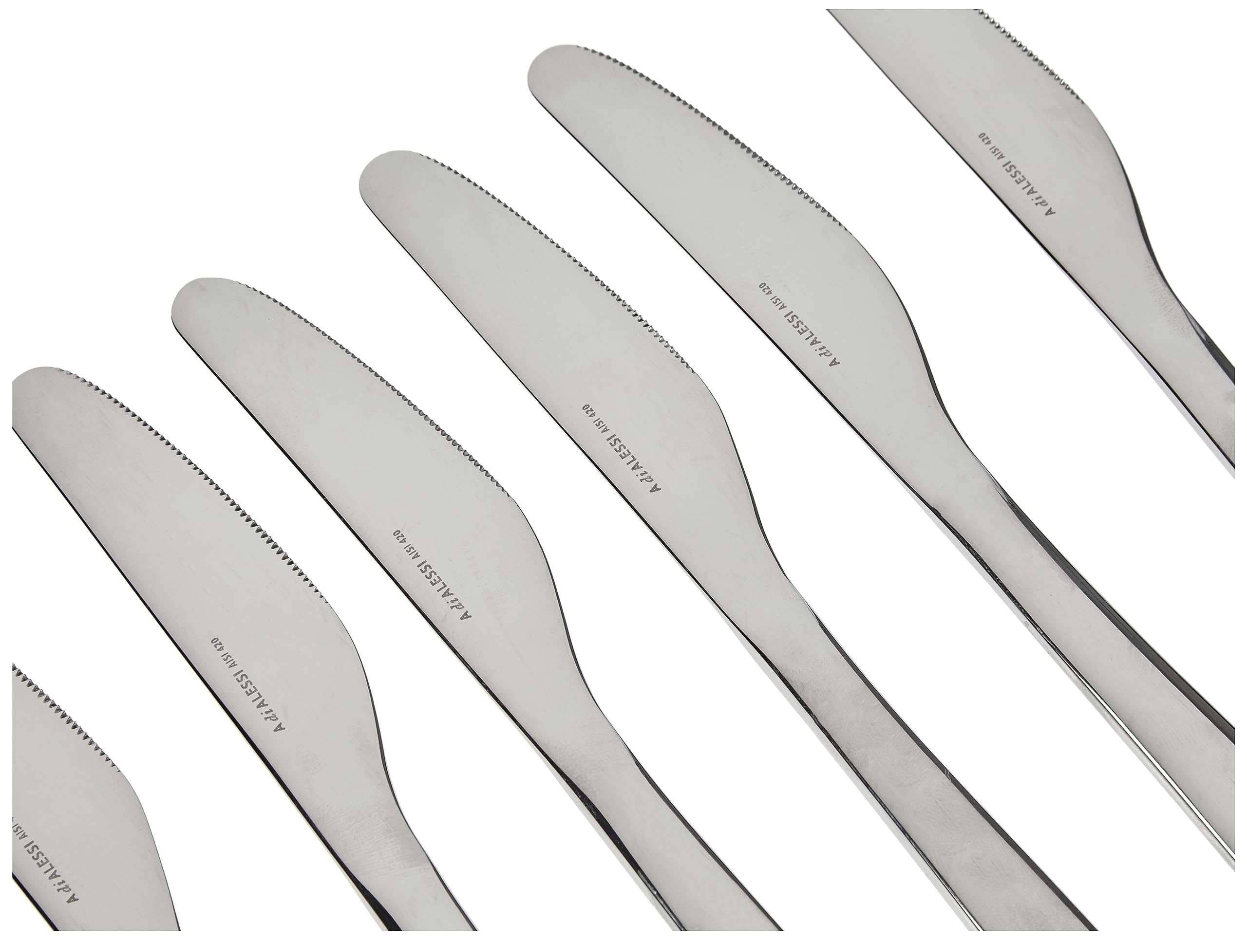 Alessi Knifeforkspoon - Juego de 6 cuchillos de postre (monobloque)
