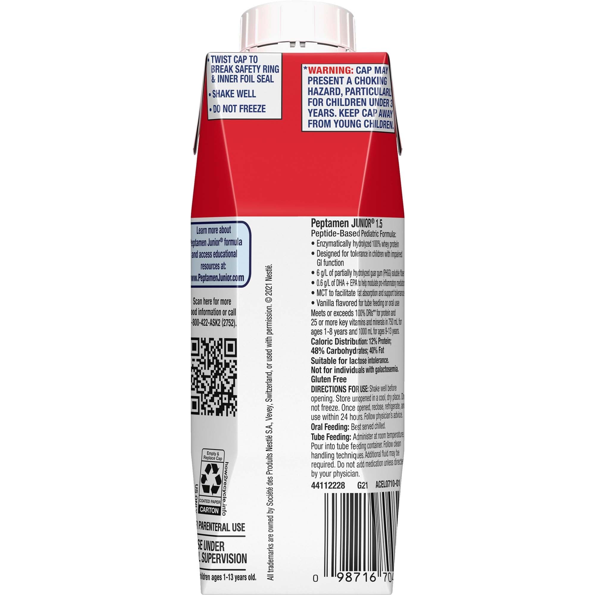Peptamen Junior 1.5 Dense Tube Feeding Formula, Vanilla 8.45 Fl Oz — Amazon image 3
