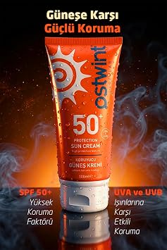 Ostwint Güneş Kremi SPF 50+ 100 ml - UVA/UVB Koruma, Cilt Lekelenmelerine Karşı Etkili, Yaşlanma Belirtilerine Karşı