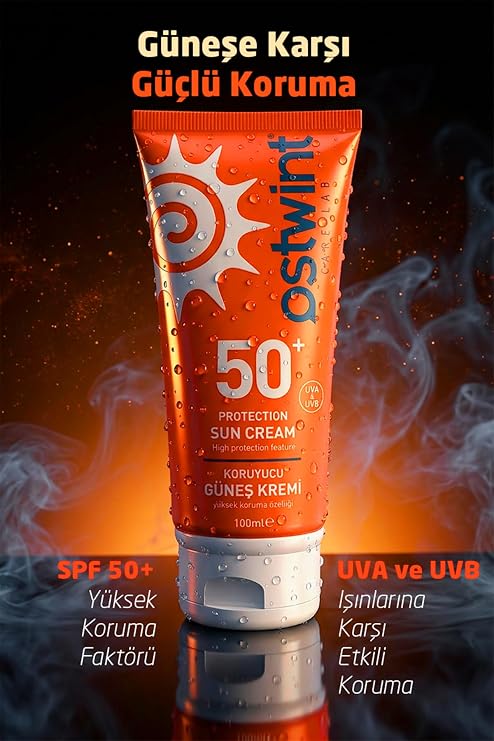 Ostwint Güneş Kremi SPF 50+ 100 ml - UVA/UVB Koruma, Cilt Lekelenmelerine Karşı Etkili, Yaşlanma Belirtilerine Karşı