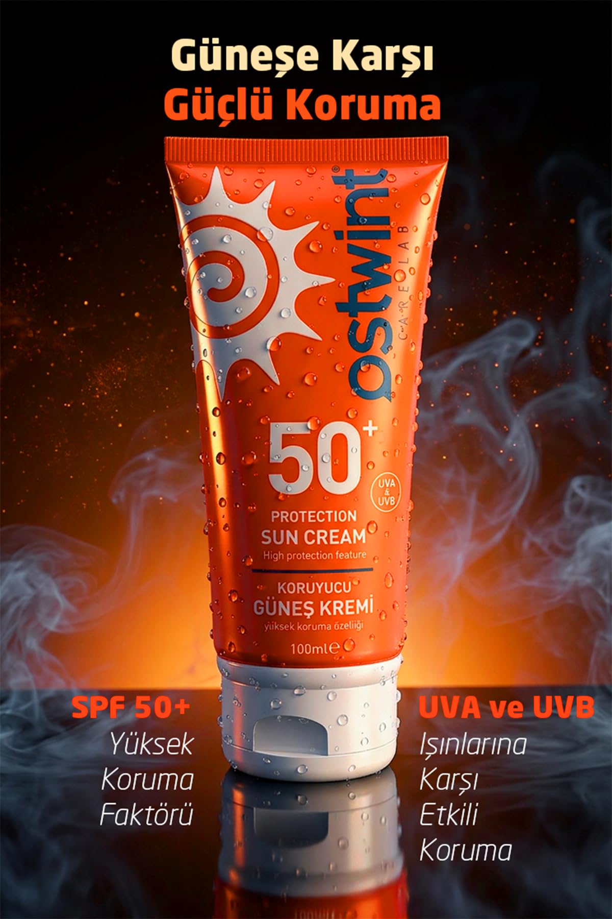 Ostwint Güneş Kremi SPF 50+ 100 ml - UVA/UVB Koruma, Cilt Lekelenmelerine Karşı Etkili, Yaşlanma Belirtilerine Karşı