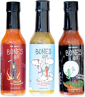 Bones Guy Hot Sauce Pack of 3 - With Secrect Sause, Mango Habanero & Chi...