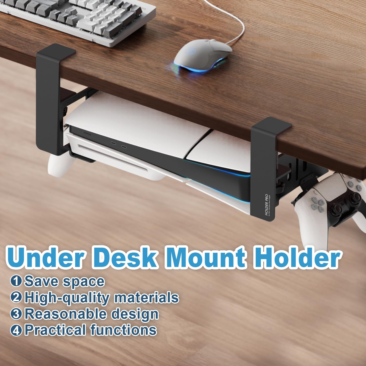 JUSPRO Supporto da tavolo per PS5 con PS5 Pro/PS5 Slim/PS5 Disc e console Digital Edition.