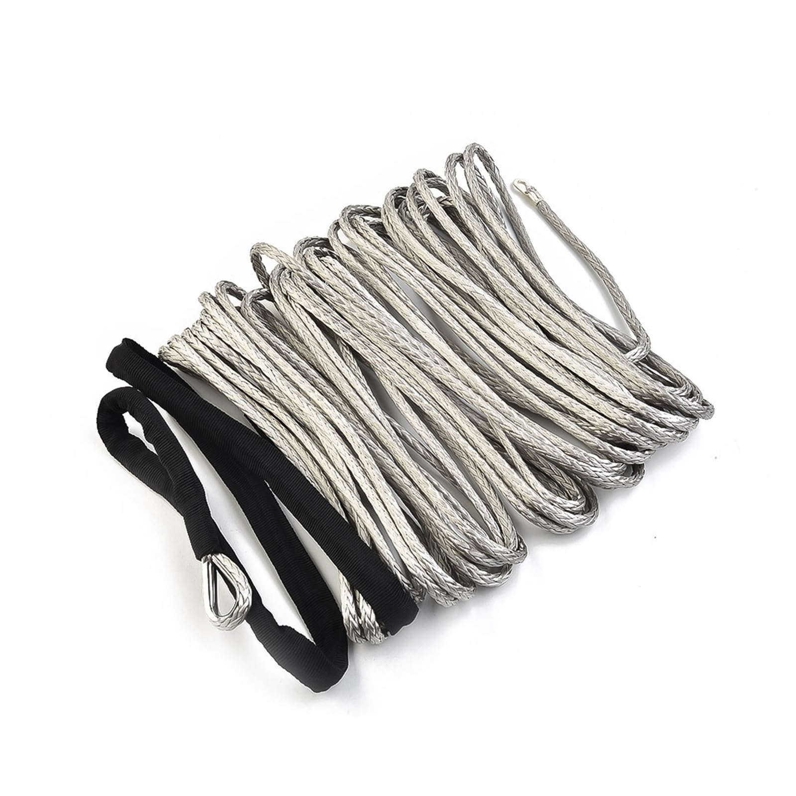 Cable pour Treuil, ATV UTV 15 m haute résistance synthétique treuil ligne câble câble de remorquage avec gaine gris for la plupart des voitures SUV ATV moto