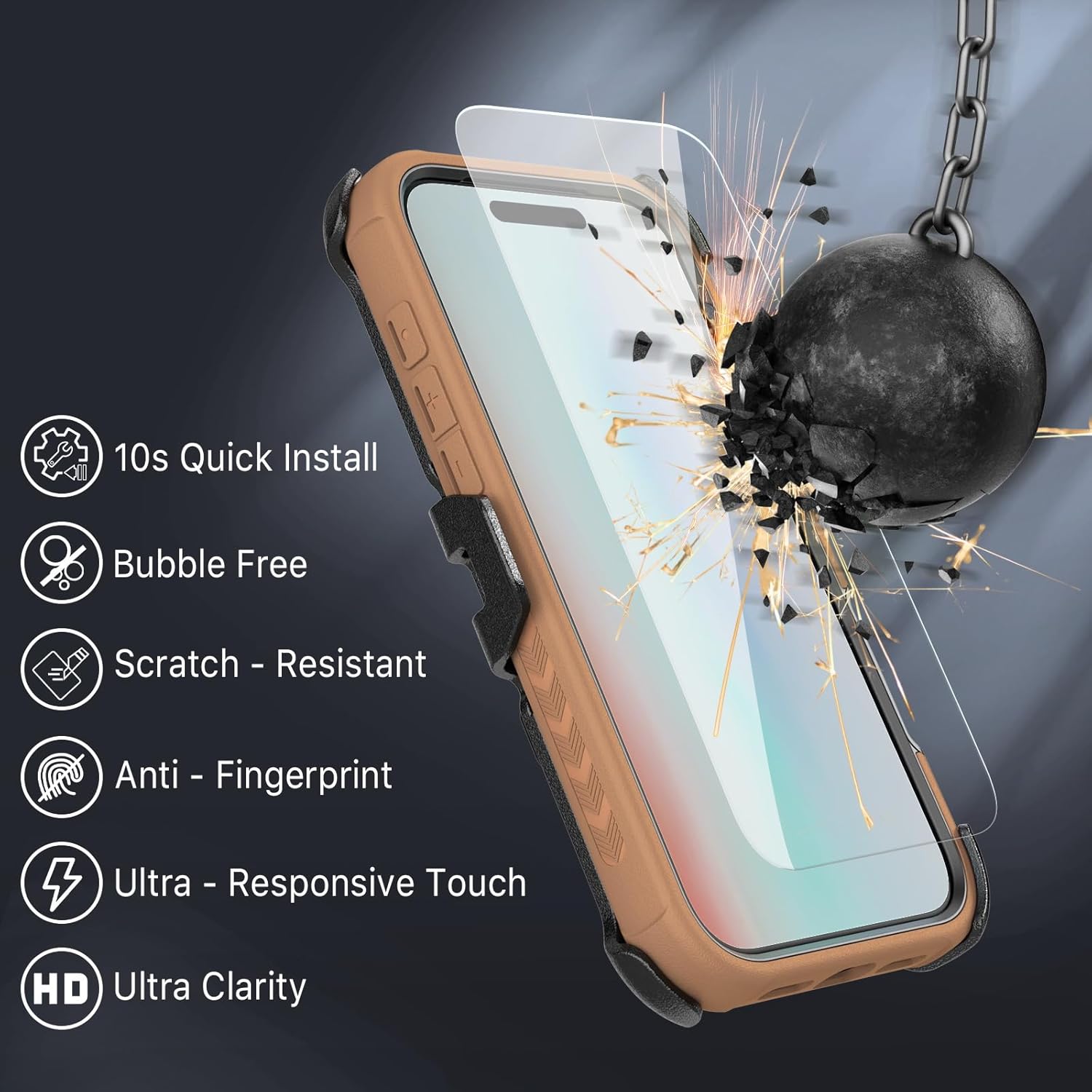 M MYBAT PRO for iPhone Air Case with Belt Clip Holster,[Compatible with Magsafe] w/Screen Protector,Anti-Drop,Shockproof,w 360°Rotating Kickstand,Heavy Duty Protection (Blue) (Brown)