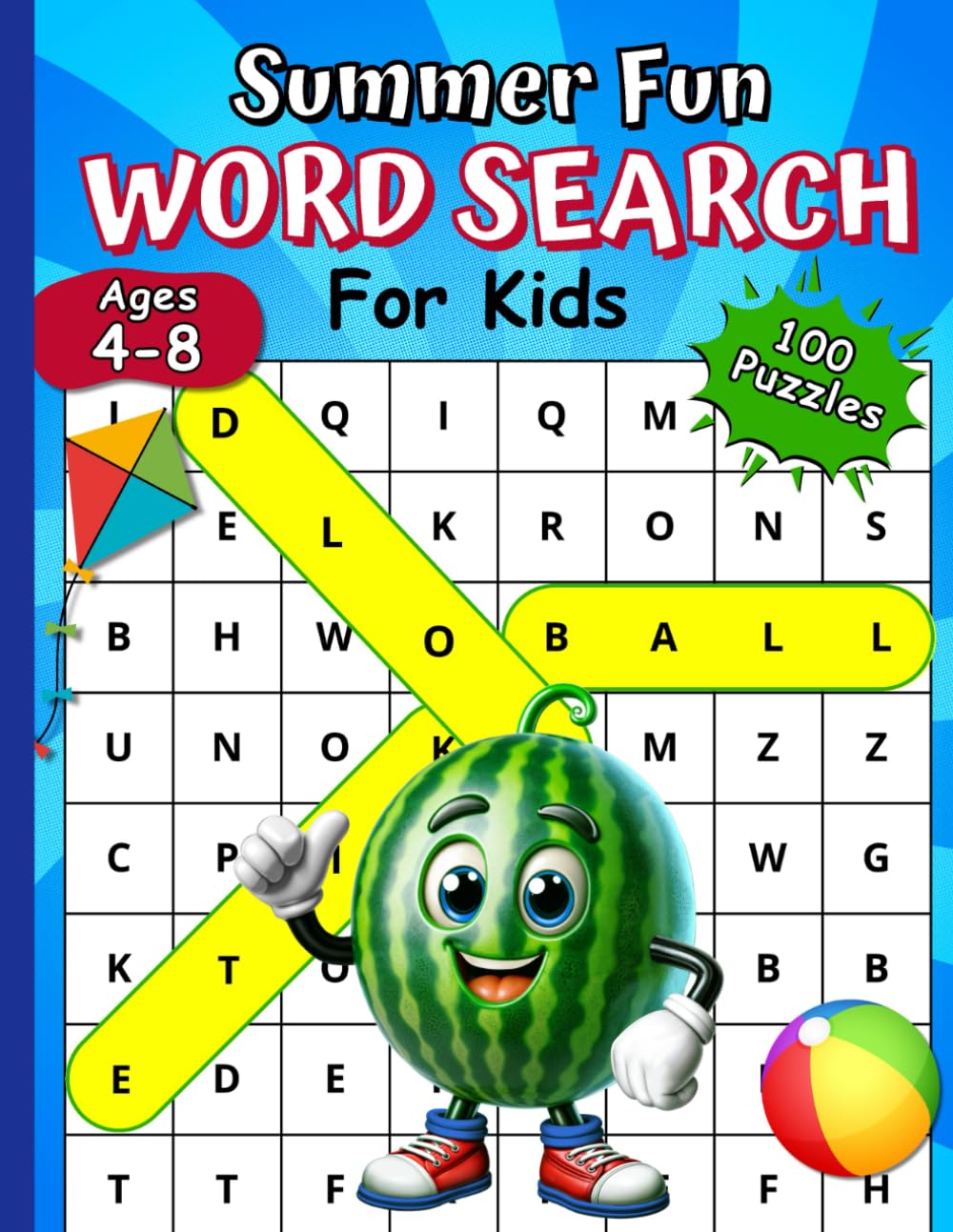 Summer Fun Word Search For Kids Mad Melons: 100 Puzzles for Young Word Explorers Ages 4-8