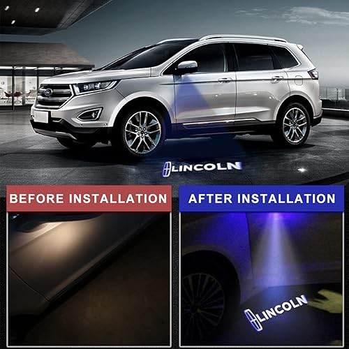Miniatura 3 de CHUNBLING Luces de espejo lateral luces de charco de automóvil luces de logotipo de puerta proyector LED luces de sombra fantasma para Lincoln MKZ