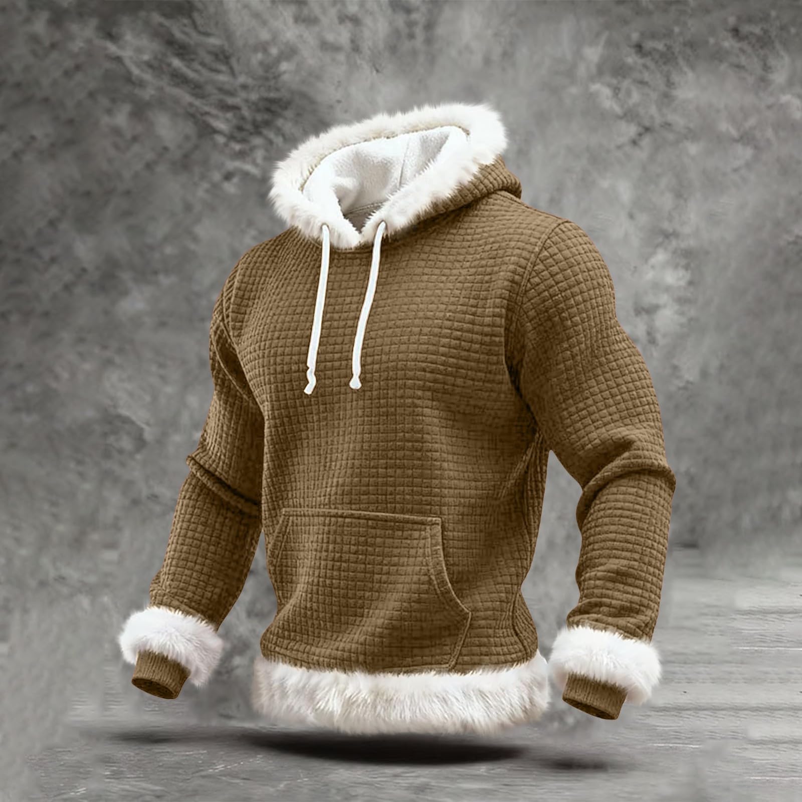Chaqueta Verano Hombre Sudadera con Capucha De Forro, Estilo Oversize, Tallas Grandes, Manga Larga, Casual, Ideal para Invierno. L (Khaki, S) Camisa Sin Mangas Ropa Cortavientos