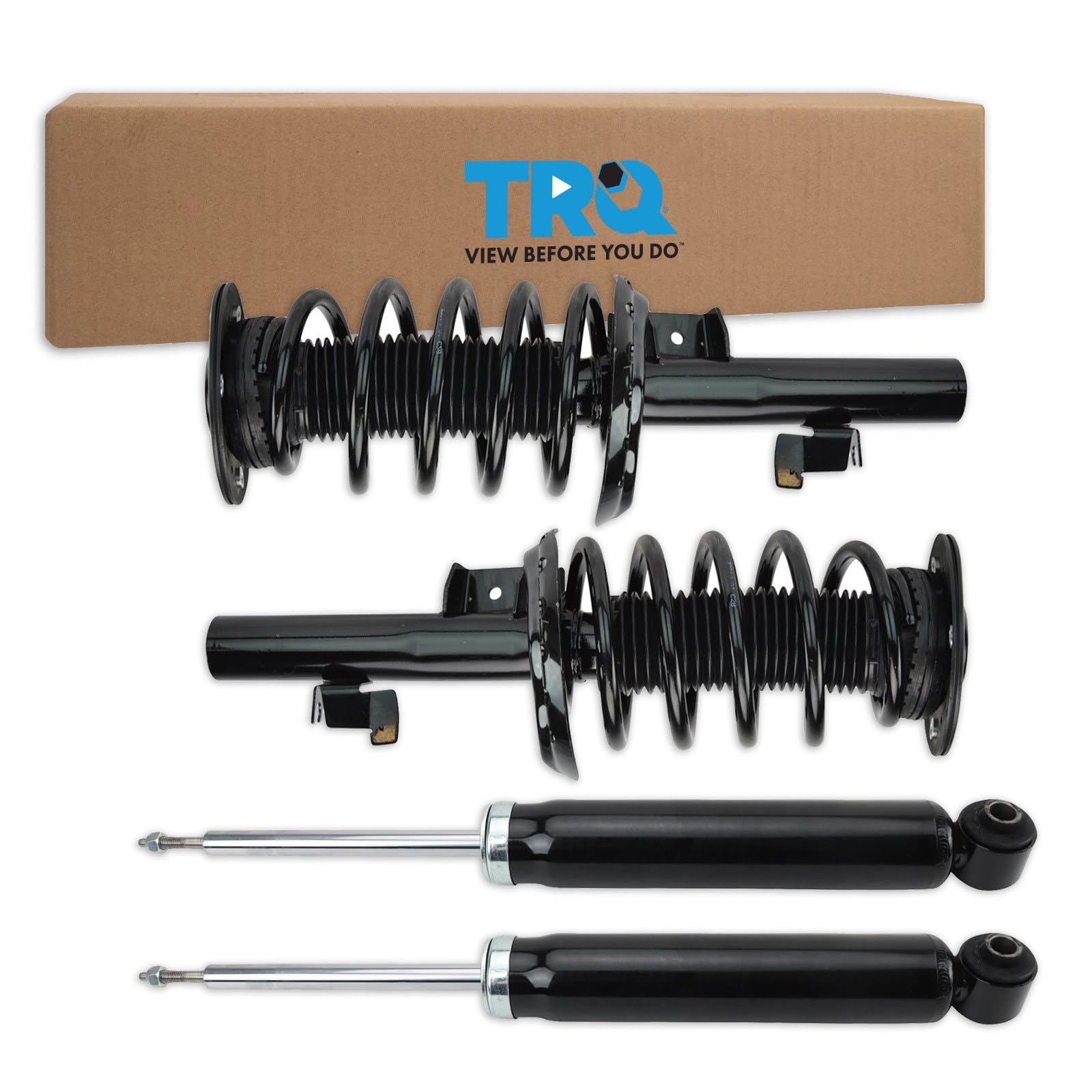 TRQ Front &amp; Rear Complete Strut Assembly &amp; Shock Absorber Kit 4 Piece Compatible with 2007-2016 Volvo S80