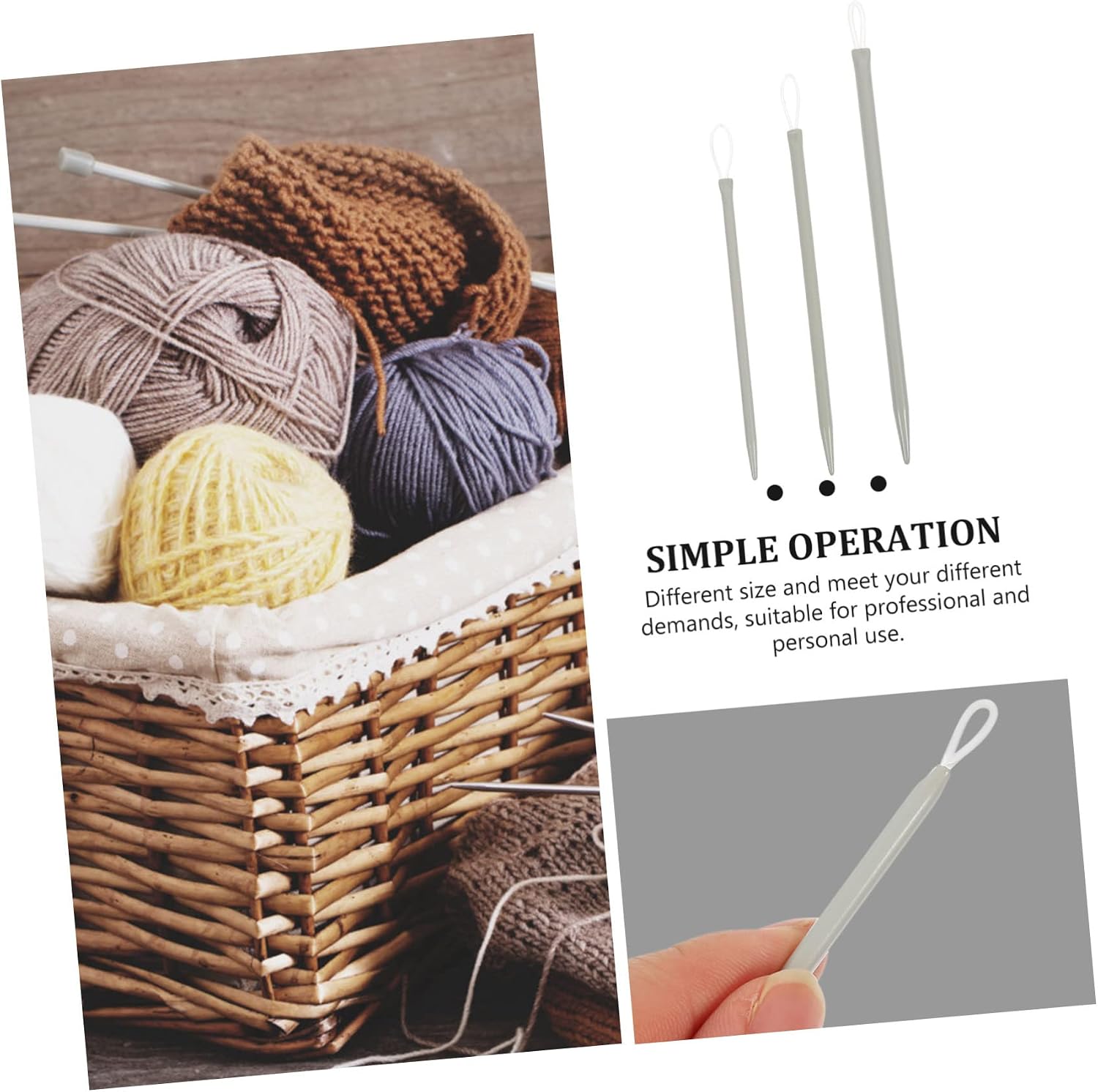 Lurrose 30pcs Wool Darning Needles Hand Sewing Embroidery Tapestry Needles for Knitting and Stitching Lightweight and Portable Yarn Threader Tools