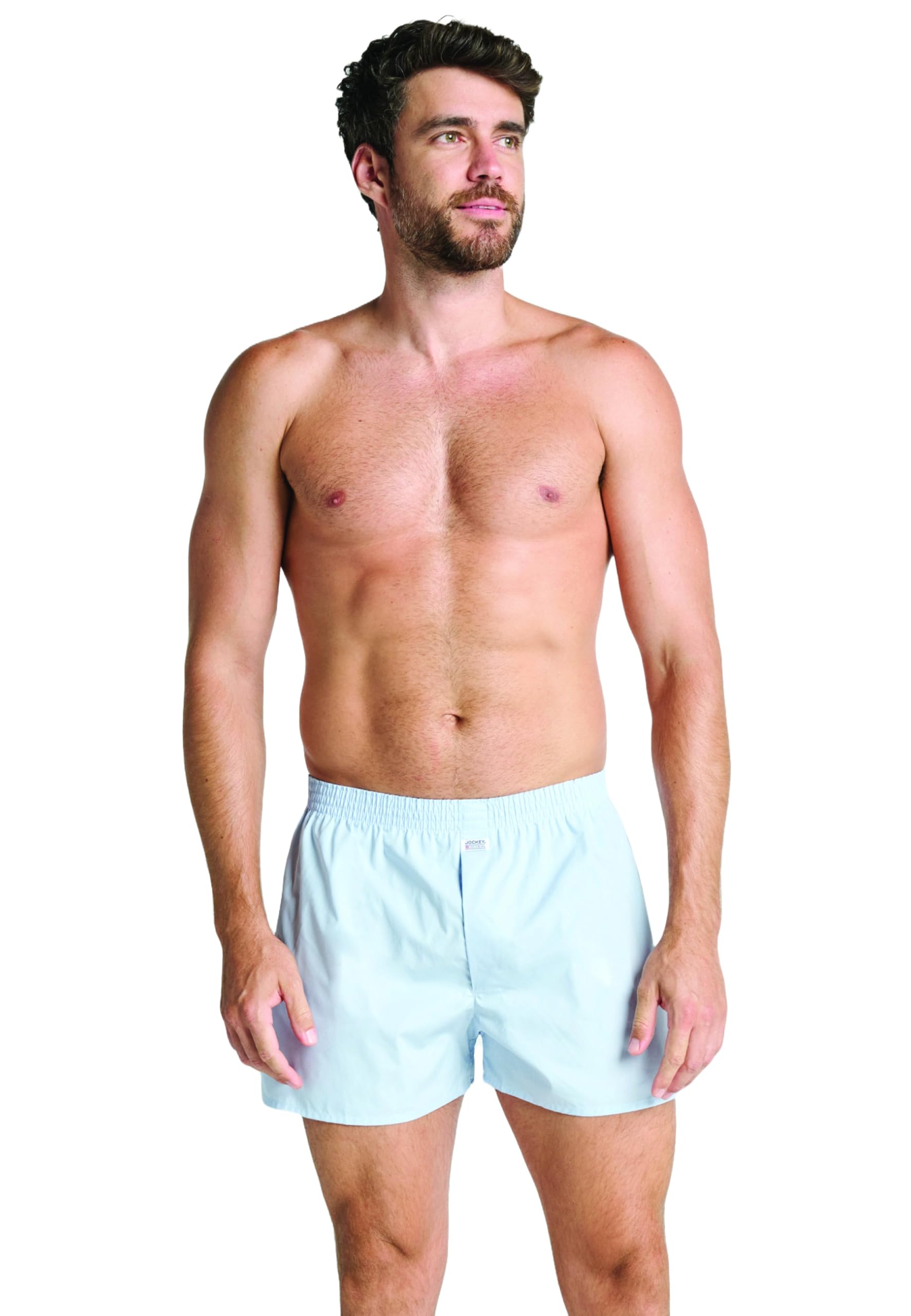 Jockey Men's Everyday Woven Boxer Short, Shirting Blue, 3XL