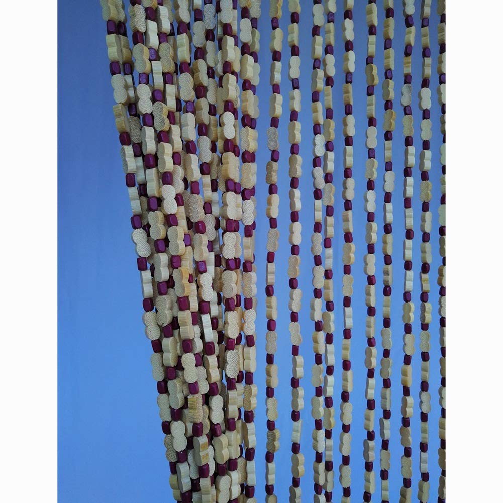 Rideau en perles de bois 39 brins pour séparation de pièce et entrée couleur A