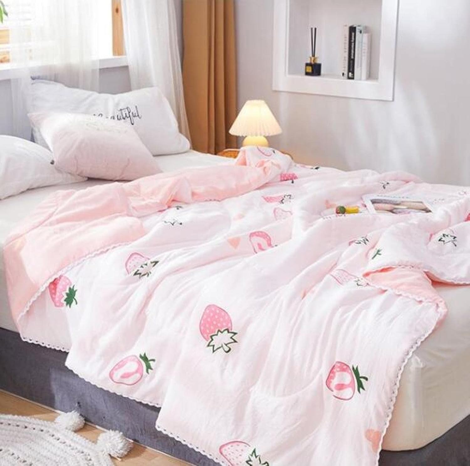 Duvet, 135x200cm Down Comforter, Four Seasons Winter Down Comforter 135x200cm, Warm Thick Down Comforter, Sofa, Bedroom, Guest Room (C Double, Double 150 x 200 cm)