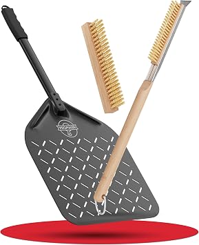Senwosa Pizza-Making Essentials Bundle - Nonstick 12" Pizza Peel & 26" Oven Brush with Scraper for Culinary Artists