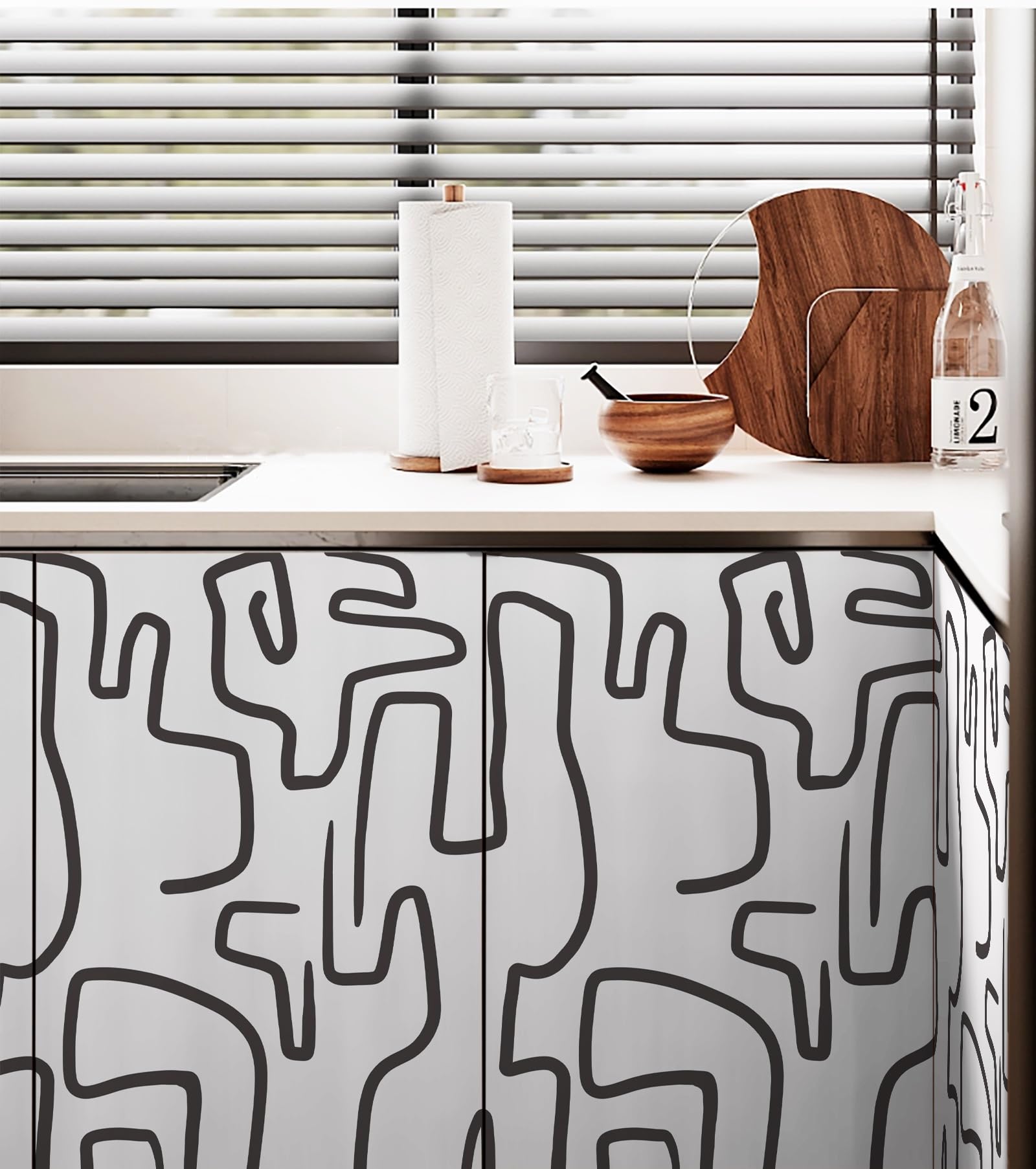Ismoon 17.3X393 Scribbles Abstract Peel and Stick Wallpaper
