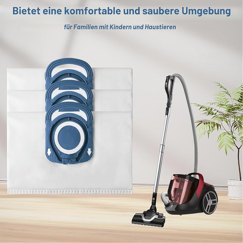 Set 10 saci de aspirator Tomkity Hygiene pentru Rowenta Compact Power RO64 RO31 RO39 RO74 RO77 RO3143 Power XXL R39 Silence Force Compact Power ZR200520