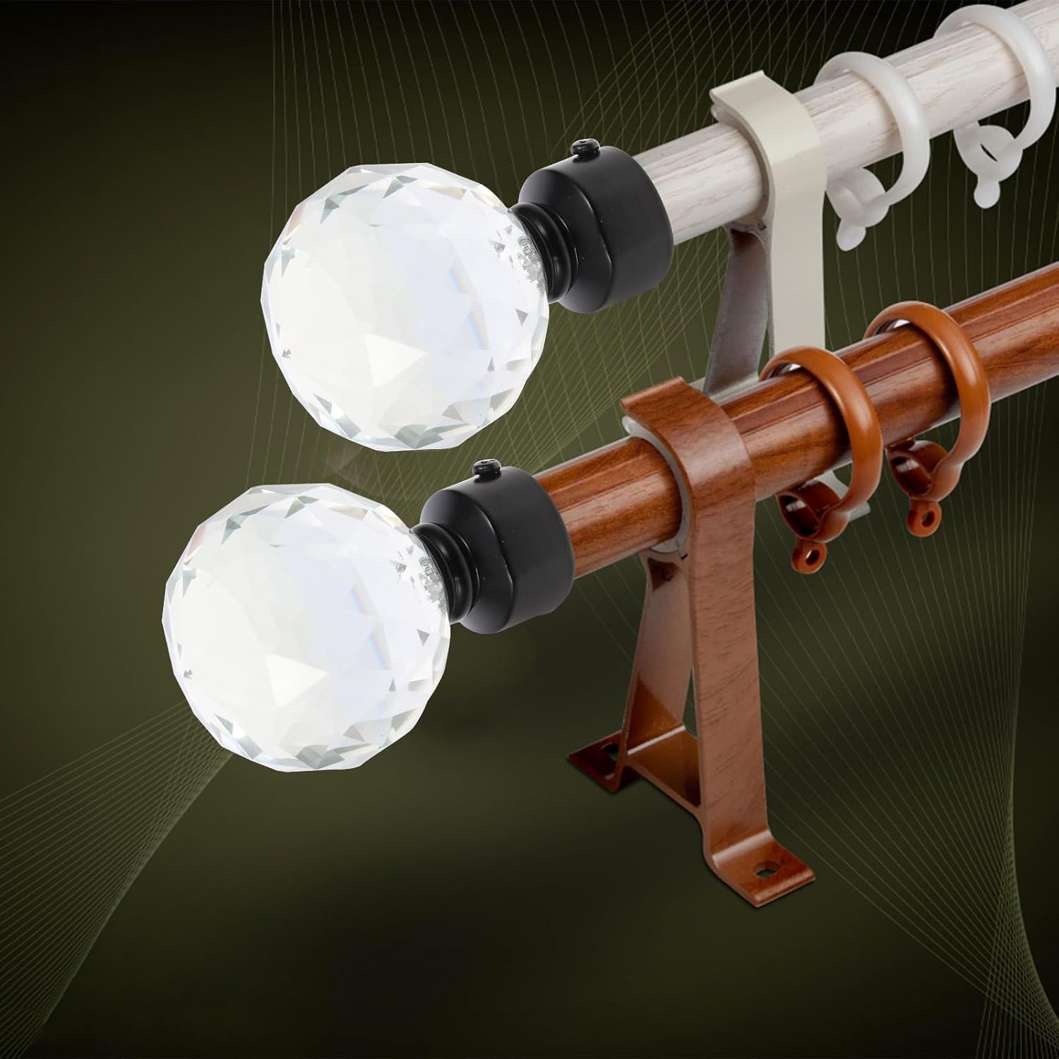 Iron Curtain Rod Ends Simple Retro Design Black Curtain Rod Caps Home Decor