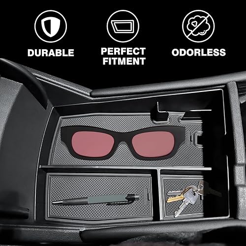 Miniatura 10 de Organizador de consola central inferior compatible con Volkswagen Atlas y Cross Sport 2024, accesorios interiores, bandeja de almacenamiento