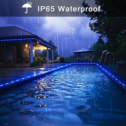 Vista 45 de JMEXSUSS 100 luces LED de Navidad, funciona con pilas, luces impermeables para exteriores, 33 pies, 8 modos, funciona con pilas, con control remoto