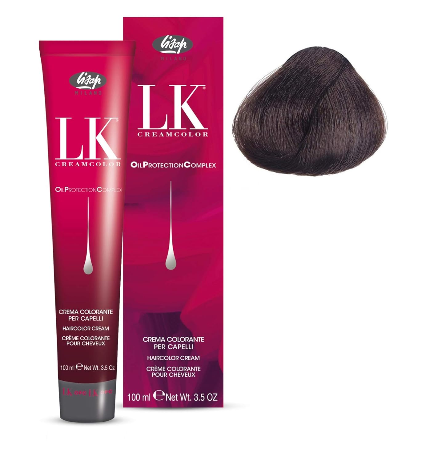 Lisap LK Oil Protection Complex Crema de color para el cabello, 3.4 fl oz./3.38 fl oz (6/0 – rubio oscuro) Lisap LK Oil Protection Complex Crema de color para el cabello, 3.4 fl oz./3.38 fl oz (6/0 – rubio oscuro)