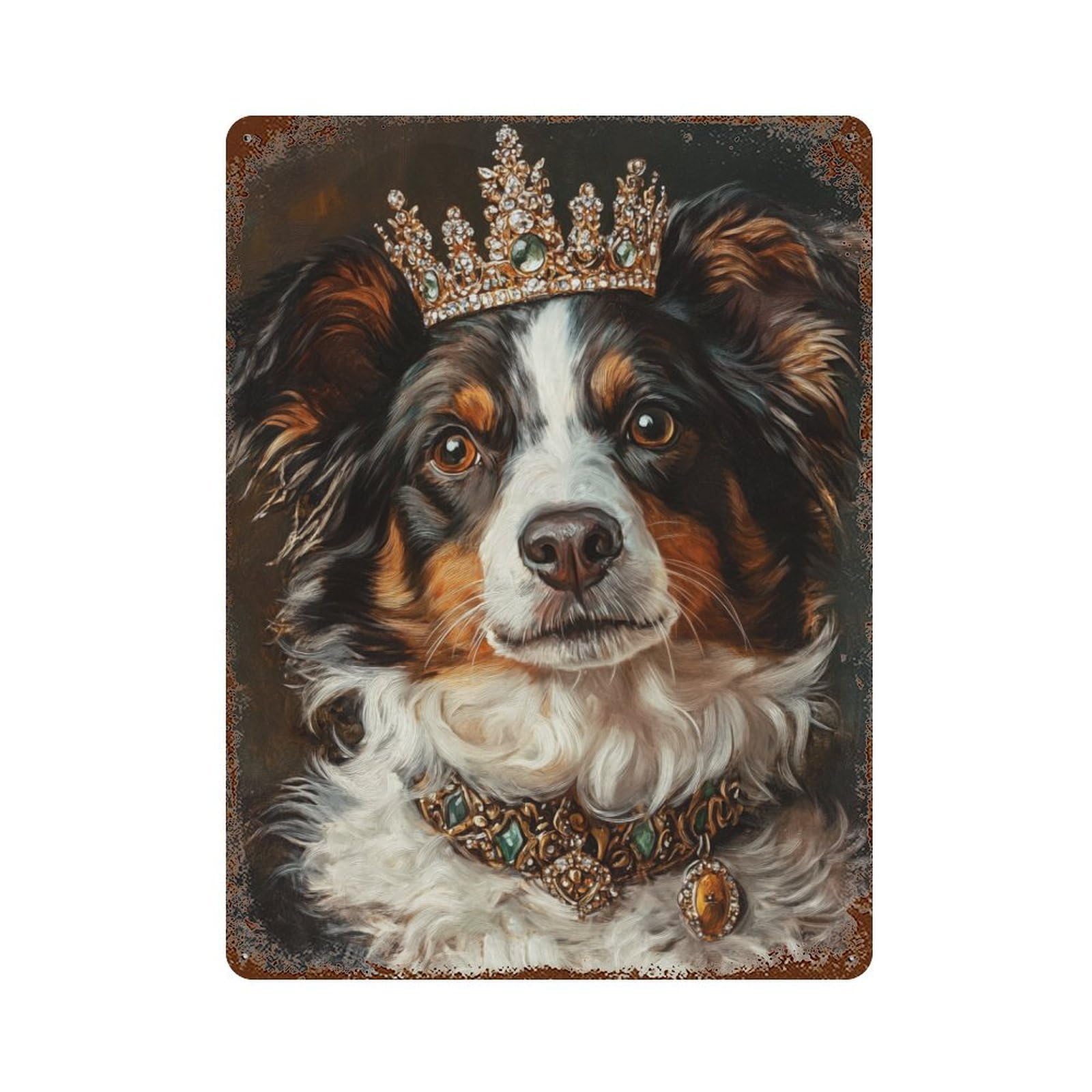 Royal Canine Collar Set Weathered Tin Sign 15.7"x11.8", for Basement, Hobby Room And Garage Decor, Rustic Home Decor