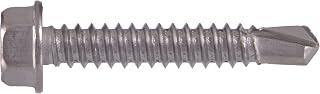 The Hillman Group 822622 8-Inch x 3/4-Inch Hex Washer Head Self Drilling Sheet Metal Screw, Stainless Steel, 100-Pack